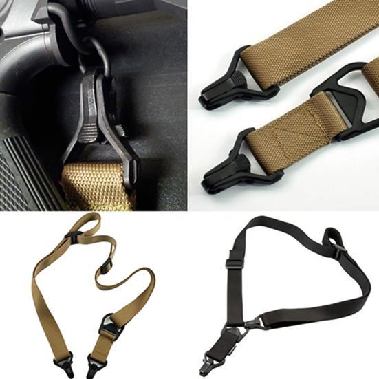 Outdoor Sports Tactical Nylon 2 Point Rifle Sling Clasp Hunting Adjustable Belt Strap