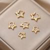 6Pcs/Set Fashion Simple Smooth Star Hoop Earrings for Women European Unisex Piercing Gothic Rock Jewelry Ear Buckles