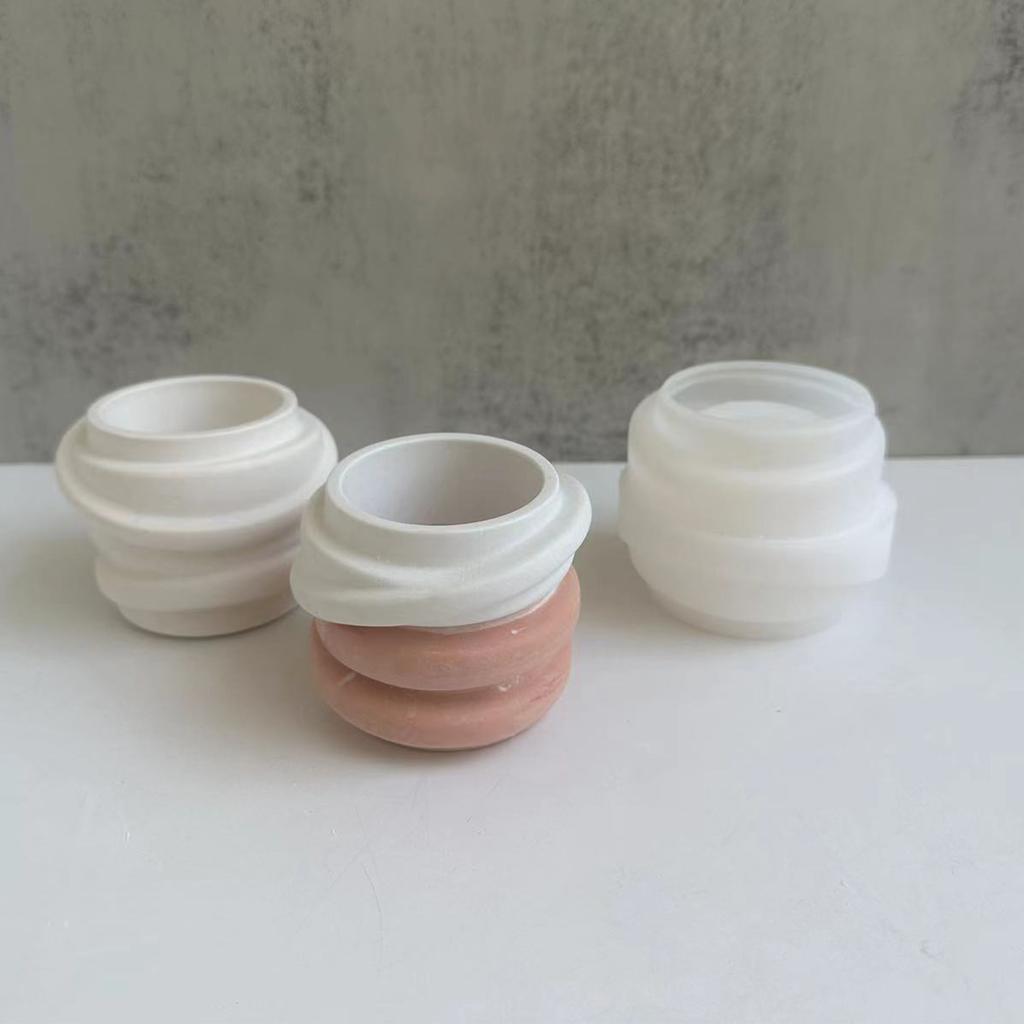 3D Three-dimensional Flowerpot Storage Tanks Silicone Mold for Home Decorations for Candle Cakes Aromatherapys Ornament