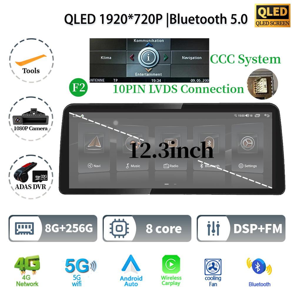 12.3" For BMW 3-5 Series E60 E61 E62 M6 E90 E91 E92 Android 14 Car Radio Multimedia GPS Navigation Stereo CarPlay Touch Screen