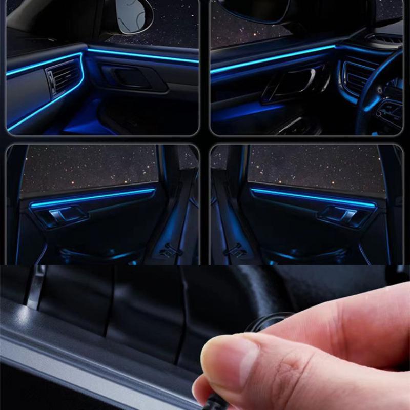 2M/3M Waterproof LED Strip Light Neon Light Glow EL Wire Rope Tube Cable USB Car Party Decoration