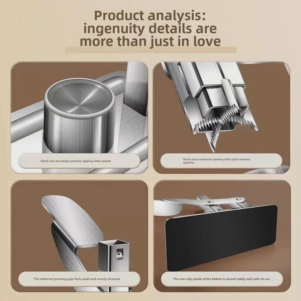 Push-Type Stainless Steel Chestnut Opener Clip