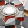Nordic Retro Medieval Geometric Abstract Round Tablecloth Waterproof Table Cover For Wedding Party Decor Dining Table Cover