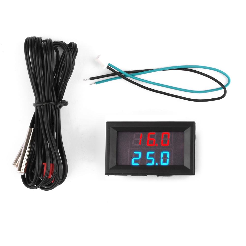 LED Dual Display Digital Thermometer DC 4-28V Temperature Meter NTC Waterproof Probe Temperature Sensor For Car Refrigerator