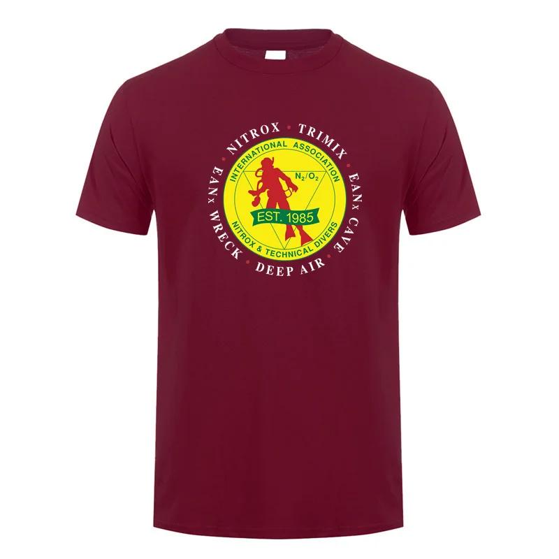 International Association of Nitrox and Technical Divers T Shirt Summer Cotton Short Sleeve Diving T-shirts Mans Gift Tees