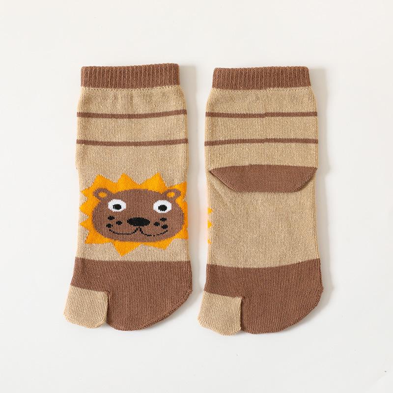 5 Pairs New Style Children Two Toed Tabi Socks for Kids Boys Girls Student Cartoon Animal Pure Cotton Soft Split Thumb Toe Socks