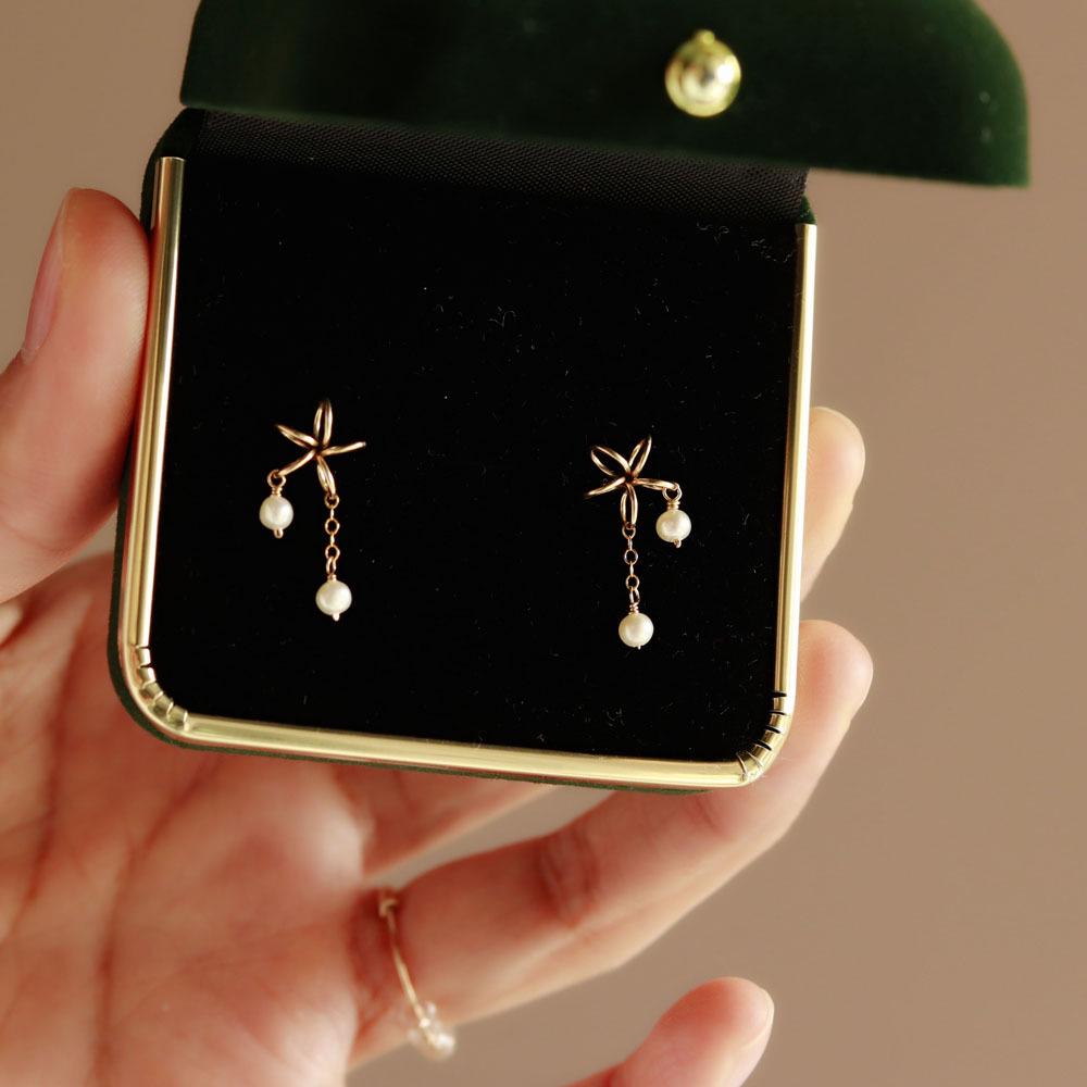 

Mori Style S925 Gold-Plated Star & Pearl Tassel Earrings 925 Silver