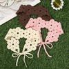 Elegant French Knitted Headband Retro Countryside Style Crochet Flower Hair Band Bohemian Pastoral Women Hair Scarf Children