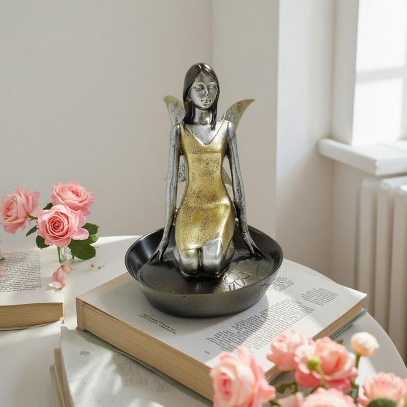 Angel Figurines Resin Faery Statue for Home Decors Faery Sculptures Decorative Ornament Housewarmings Gift for Women Girls