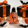 Handcrafted Sculpture for Indoor Tabletop Halloween Skull Light, Spooky Gothic Style Ornament, Waterproof Decorative Light Ornaments Garden Tabletops