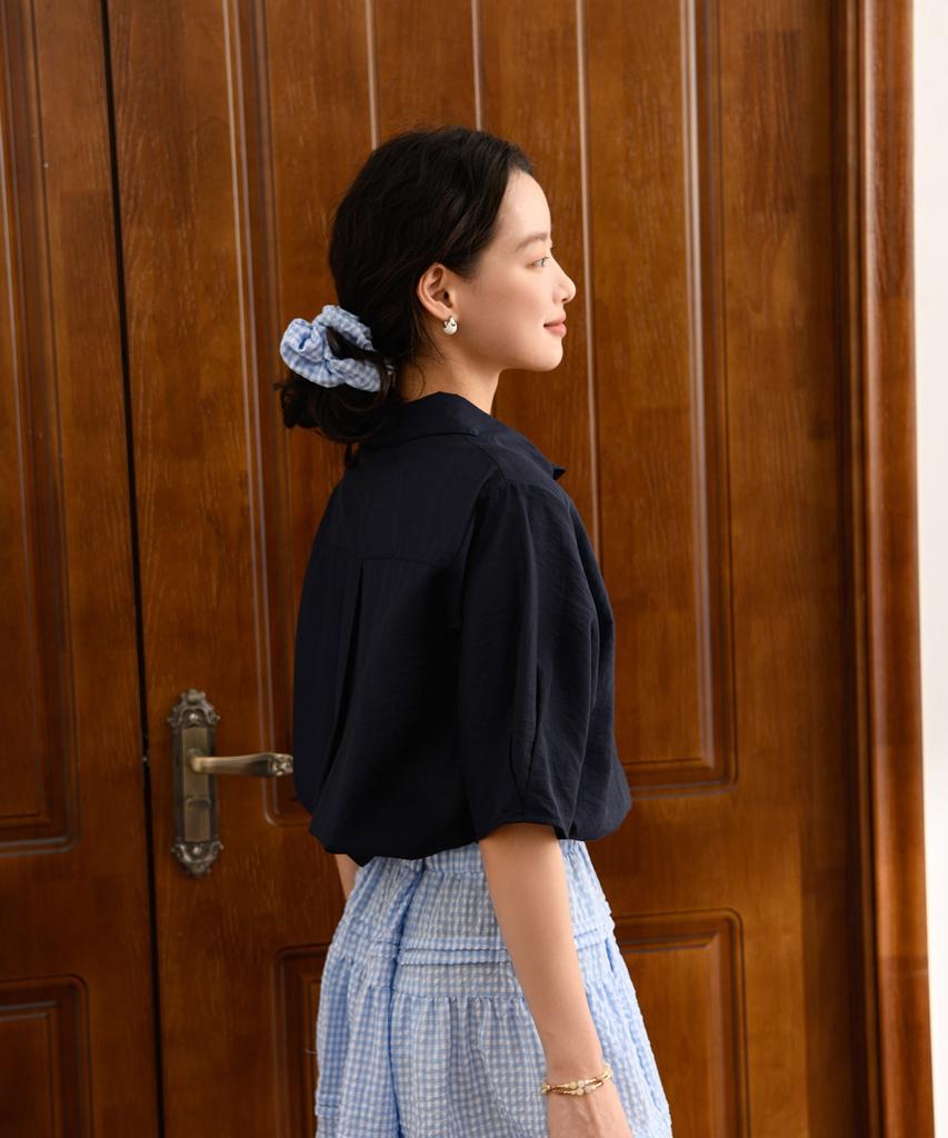 PIGMENT Shine Puff Collar Blouse (Pbe07M-Wnbw004)