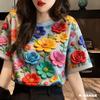 Leisure Flower Printed T-shirt - Suitable for Water Splashing Festival