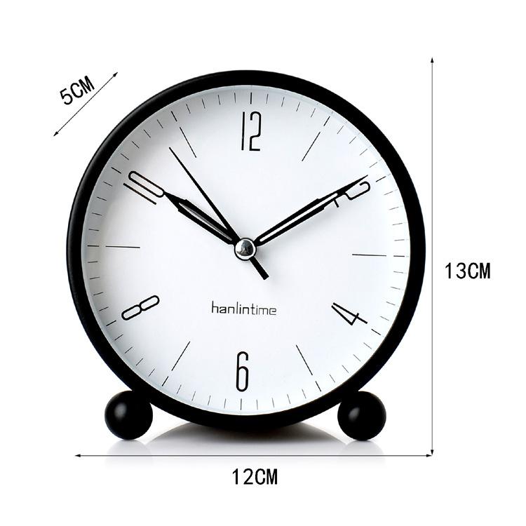 Small Alarm Clock Creative Silent Student Bedside Simple Clock Clock Mini Metal Children's Alarm Clock Luminous