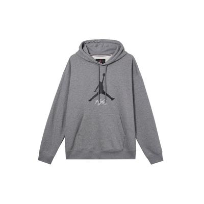 Fleece-Lined Hoodie With Drawstring Knit Long Sleeve Sweatshirt Men Tops Carbon-Grey FD7546-091