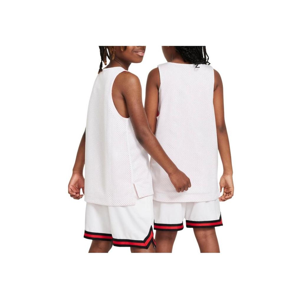 Nike Reversible Jersey Logo Print Crew Neck Sleeveless Vest Kids Tops White FN8348-100