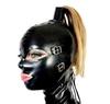 SM Domasu Rubber Bondage Zipper Sexy Costume Cosplay Eye Makeup Bra SM Restraint Bondage Mask Sexy Costume Cosplay Removable Blindfold Mouth [OnundOn]