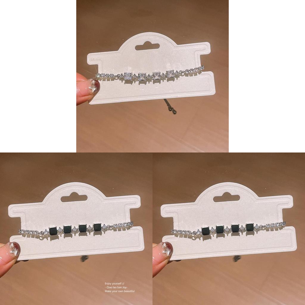 Geometric Zircon Square Adjustable Bracelet For Women With Elegant Jewelry Style