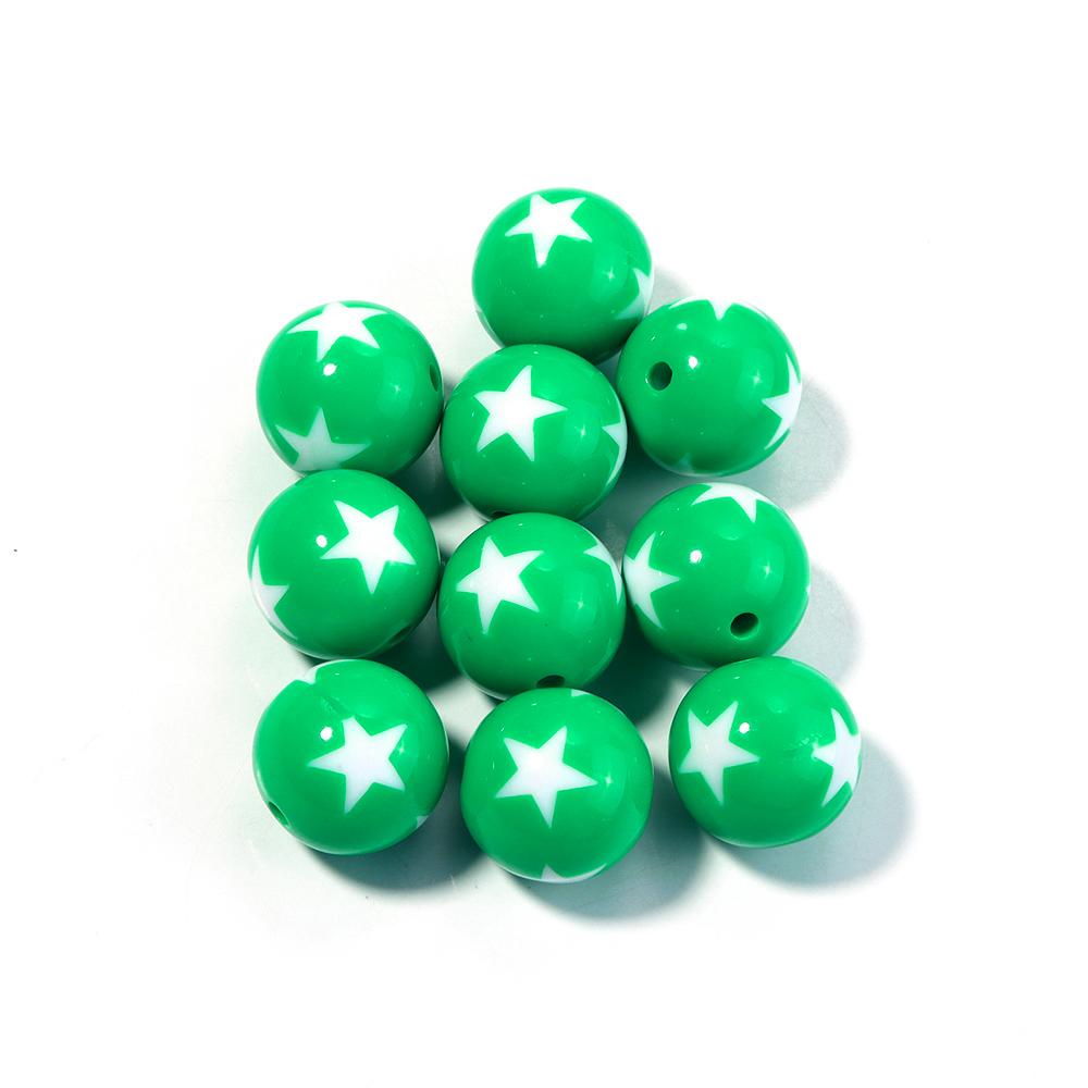 10-20pcs/lot 12 16 20mm Acrylic Beads Double Color Star Round Beads Loose Spacer Beads For Jewelry Making DIY Bracelet Necklace