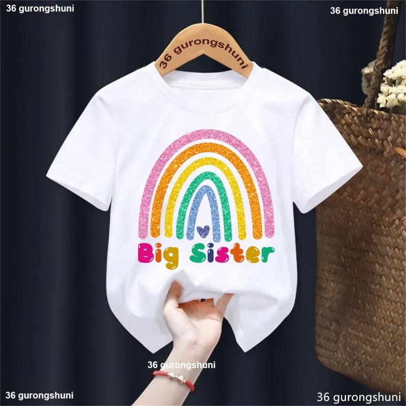 Big Sister Loading 2025 Letter Printed Tshirt Girls Funny Kids Clothes Harajuku Kawaii Children'S Clothing T-Shirt Tops