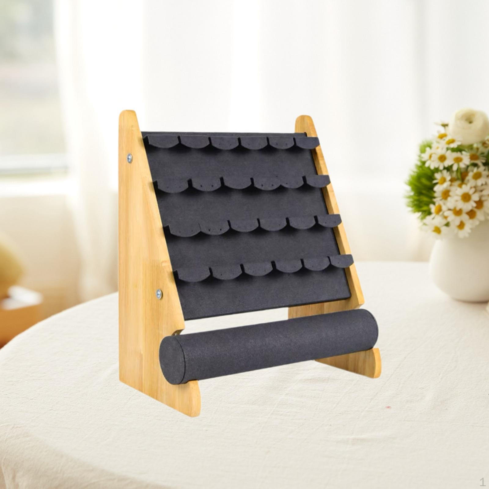 

Bracelet Earing Display Rack Jewelry Stand 24 Pairs of Earrings Decor Modern сірий колір