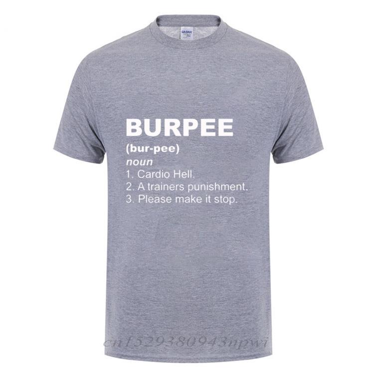 Büro Burpee Definition T-Shirt Lustiges Geburtstagsgeschenk für Männer Streetwear Lockeres Baumwoll-T-Shirt Crossfit Trainingskleidung