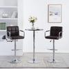 Bar Stool Set 2 Pieces Brown Faux Leather