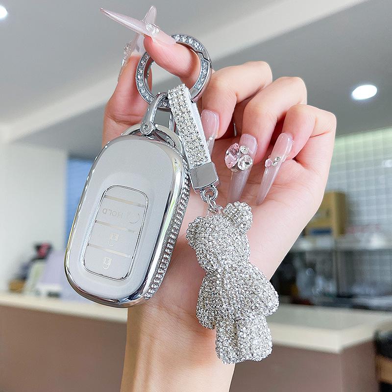 Premium Women's Car Key Case for Honda Accord, Civic, CR-V, Fit, Odyssey, Vezel, Lingpai, and XR-V