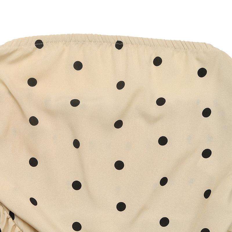 VEZFAA Women's Fashion Casual Summer Spring Polka Dot Print Sleeveless Blouses & Shirts