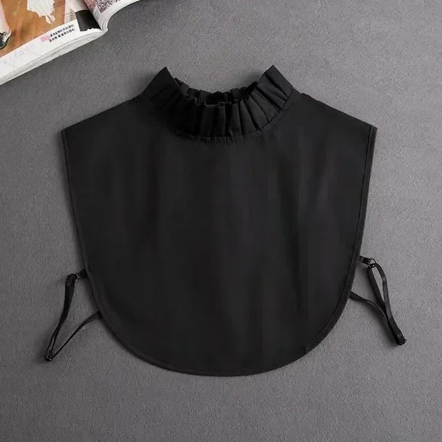 Fashion  Front Tie White Fake Collar for Women Stand Detachable Collar Fake Girls Vintage Lace Ladies False Blouse Collar