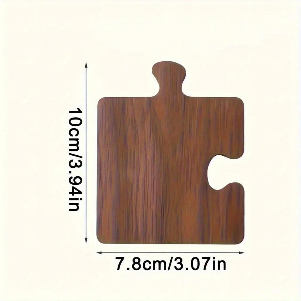 4pcs Heat Resistant Puzzle Coasters Non Slip Tea Cup Mat Creative Wooden Coaster Set  Dining Table