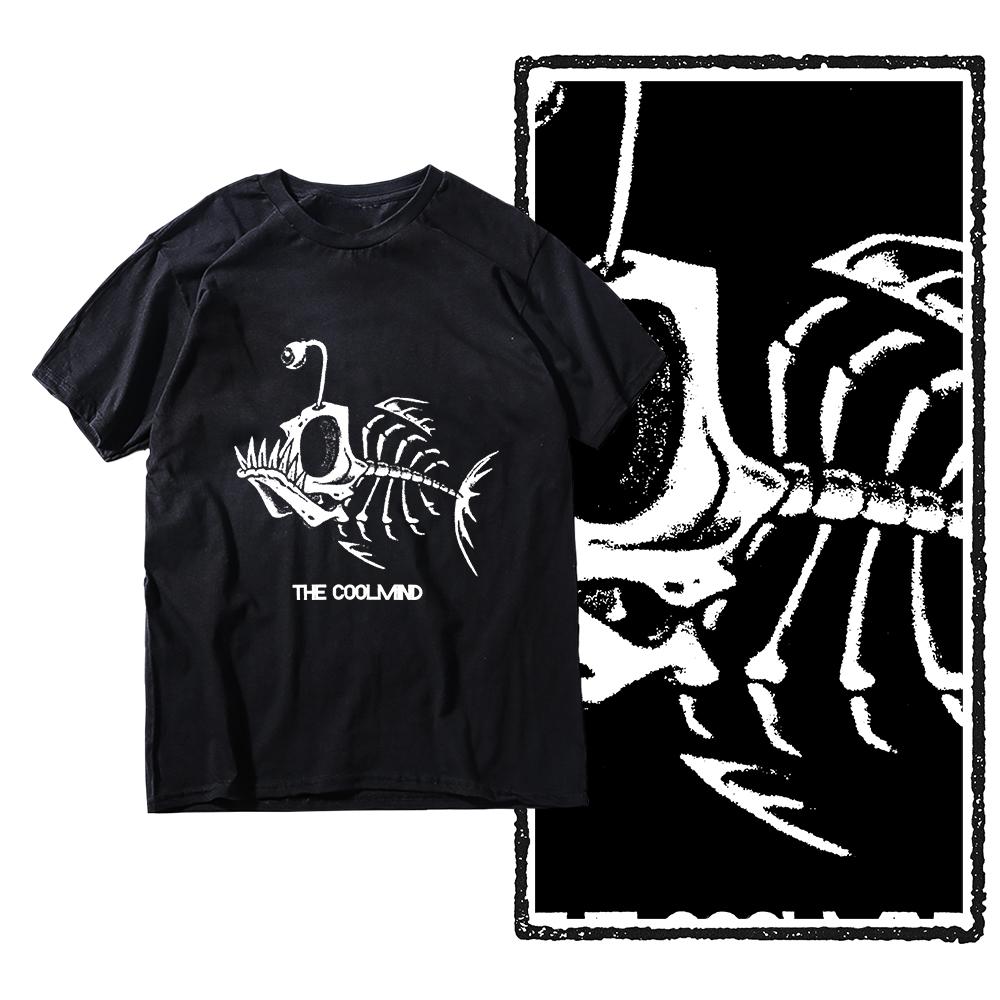 Bonefish Skull Deep Sea Fish Skeleton Funny Fisherman Men T-Shirt Cotton O-Neck Short Sleeve Men T Shirt Oversize Streetwear