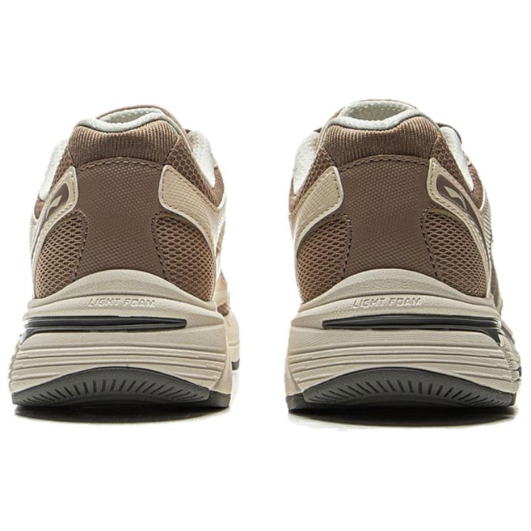 Li Ning Bouncing P1000 Comfortable Trendy Non-Slip Wear-Resistant Low-Top Casual Running Shoes Women sneaker Brown Beige ARSV040-2