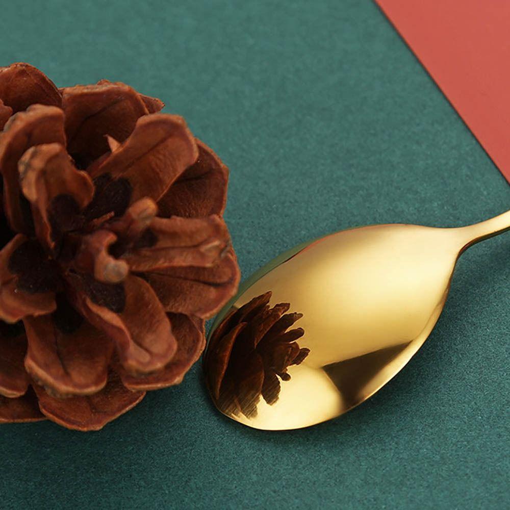 Christmas Tree Decoration Christmas Dessert Spoon 410 Stainless Steel Coffee Spoon