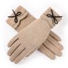 Wool Gloves Women Autumn Winter Windproof Cold Proof Fleece Warm Outdoor Sports Driving Touchscreen Finger Gloves