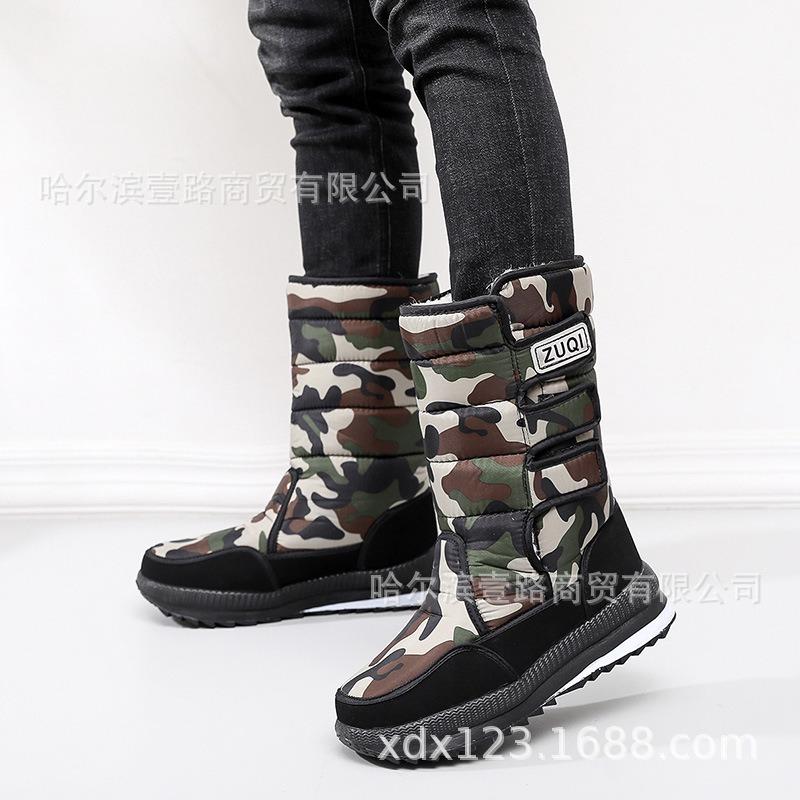 Snow Boots Men's and Women's Winter Shoes Warm Cotton Boots Large Size Snow Shoes Multi-color Medium Tube Cotton Shoes
