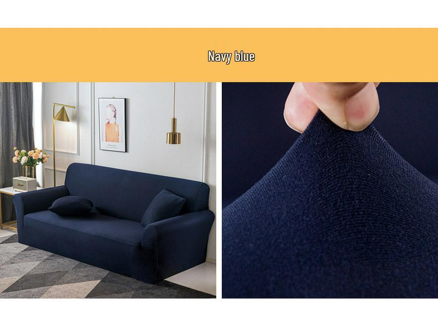 Nordic Knitted Stretch Sofa Slipcover - Solid Color, Anti-Slip, Full Wrap
