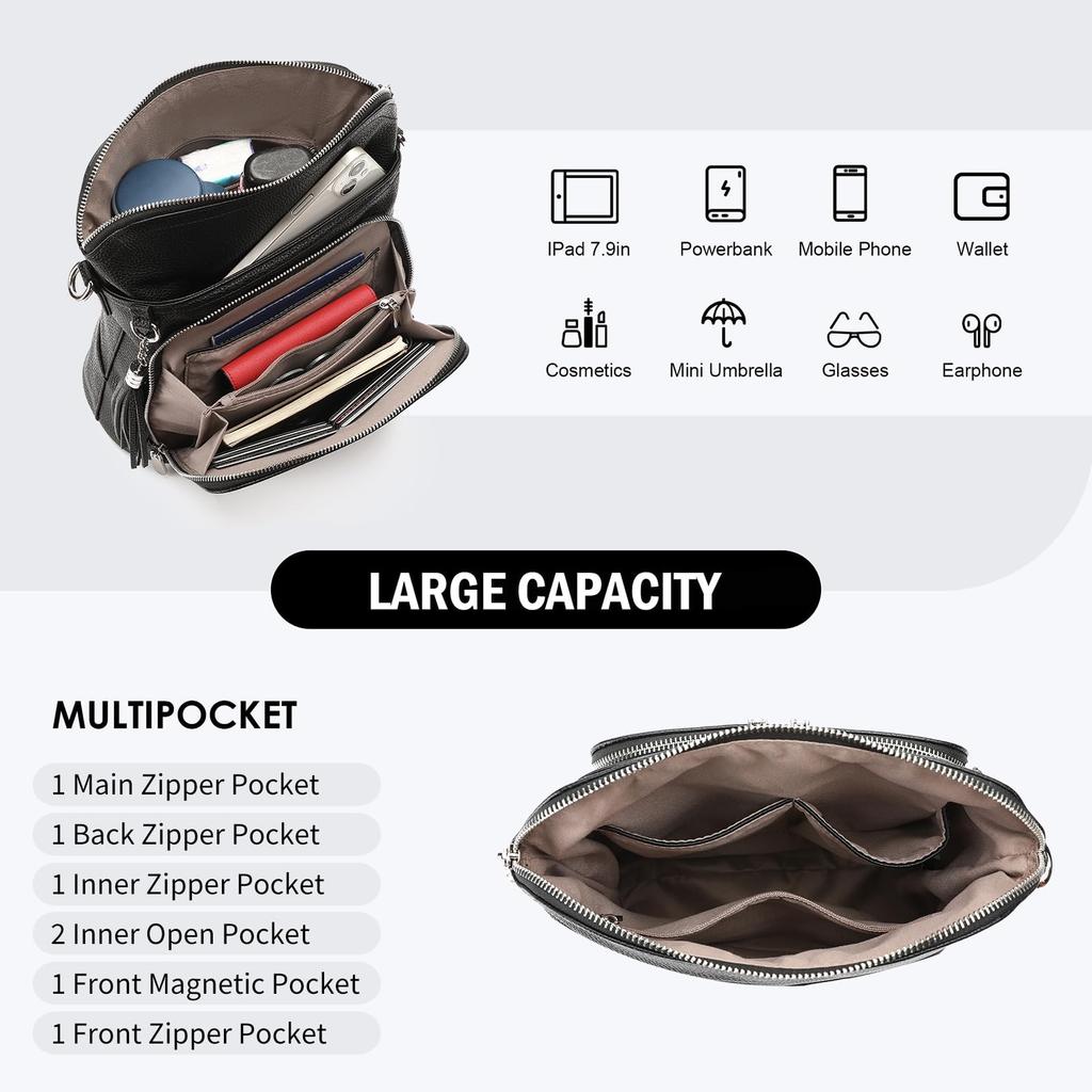 LEEXTON Genuine Leather Shoulder Large Crossbody Bag for and Simple and Makes a Great Women's Bag, Lightweight, Capacity, Commuting, School, More.