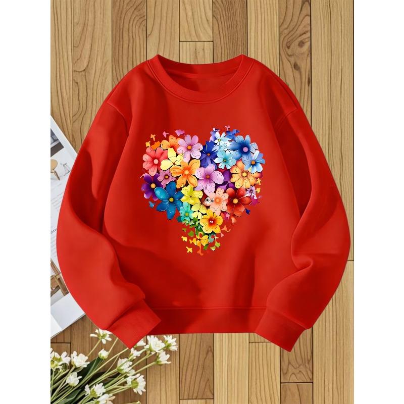 European Sizes Kids' Round Neck Sweatshirt with Fashionable Print, a Versatile Top