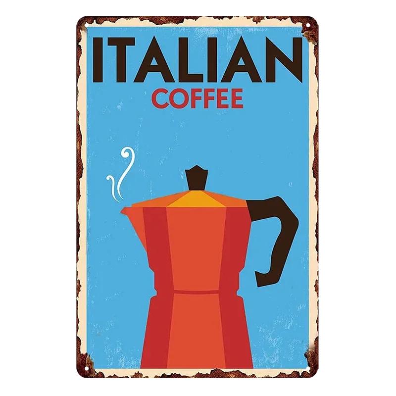 Vintage Coffee Bar Metal Tin Signs Decor Wall Art Sign Posters Wall Decoration Coffee Plaque Sign Cafe