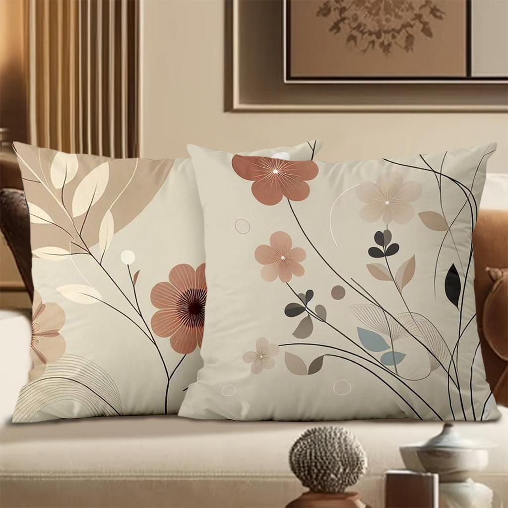 Floral Patterned Throw Pillows For Modern Home Decor Polyester Pillowcase, Sofa Decorative Cushion Cov Headboard Pillow