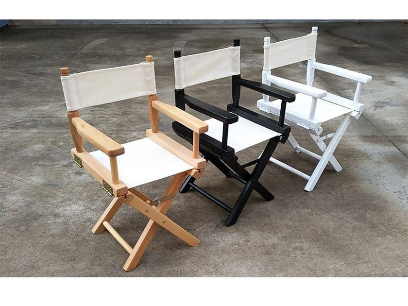 Children's Solid Wood Director Chair with Folding Backrest - Log Color Game Seat.