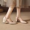 Krazing Pot Pelle Vera Punta Tonda Tacco Sottile Scarpe Estive Monocolore Taglia Grande 42 Cinturini con Fibbia Donna Scarpe Basse