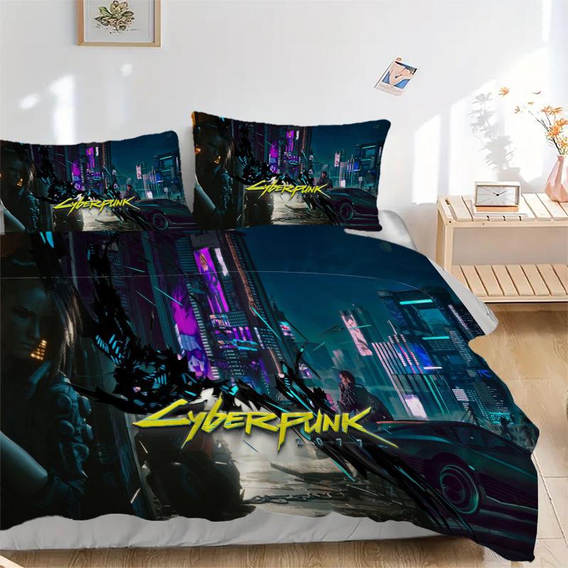 3Pcs Cyberpunk Future Cityscape Bedding Sets For All Sizes New 3D Printed Bed Cover Comforter Duvet Cover Pillowcase Bedroom Decoration