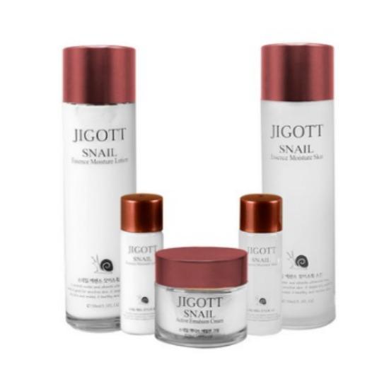 JIGOTT Snail Moisture Skincare Set Skin Toner Lotion Cream Gift Set 5pcs