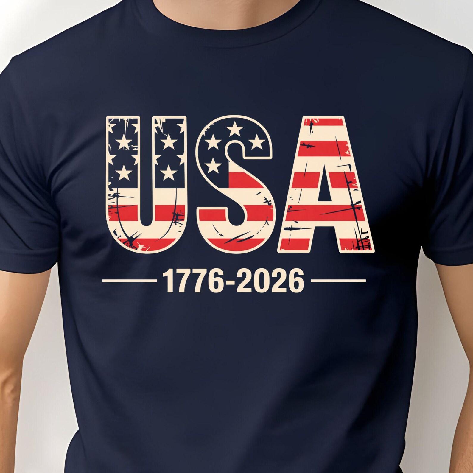 USA 1776 2026 T-Shirt | American Flag Patriotic Tee 3XL