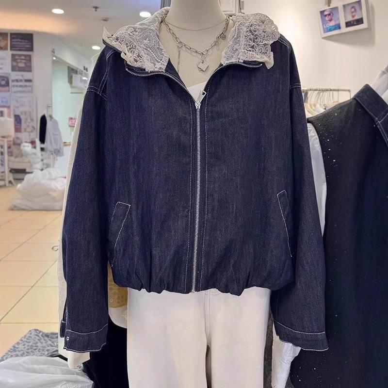 2025 Europäische Frühlings-Denimjacke mit Kapuze für Damen - Lockere Passform, Trendiges Design