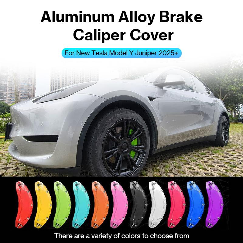 Heenvn Brake Caliper Covers For Tesla Model Y Juniper 2025 2026 Aluminum Alloy Wheel Hub Set Car Calliper Modification Exterior
