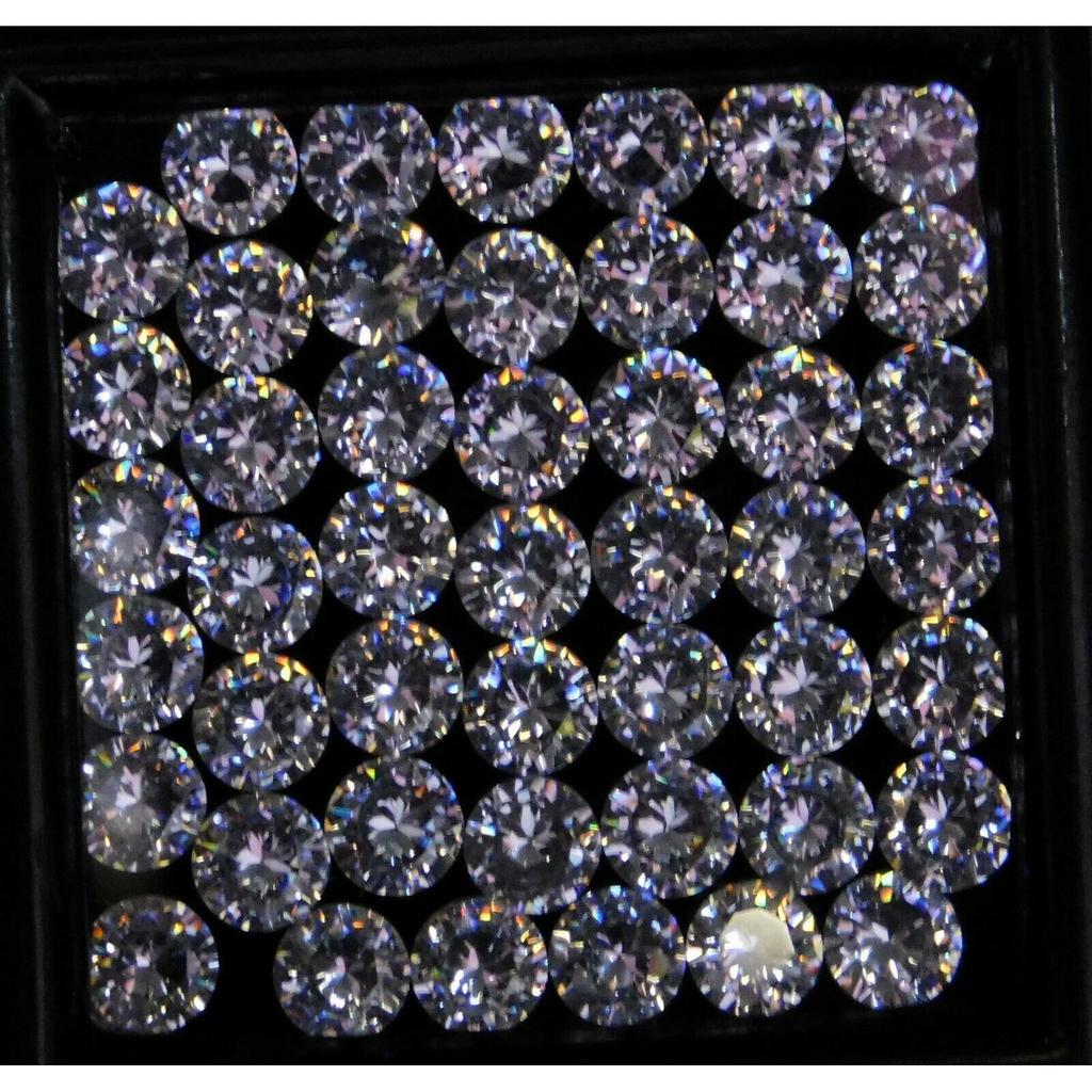 Natural White Sapphire Loose Gemstone 50 pcs Lot Round Cut September Birthstone for Gem Collections