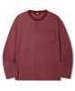 TRILLION Thin Stripe Pocket Henley Neck Long Sleeve_4Color