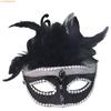 Party Costume Props Halloween Masquerade Mask Half Face Feather Mask  Carnival
